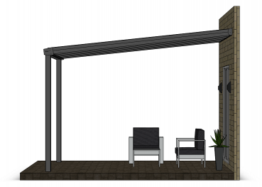 Preview: Überdachung mit VSG 8,76 mm matt, 4 x 4 m